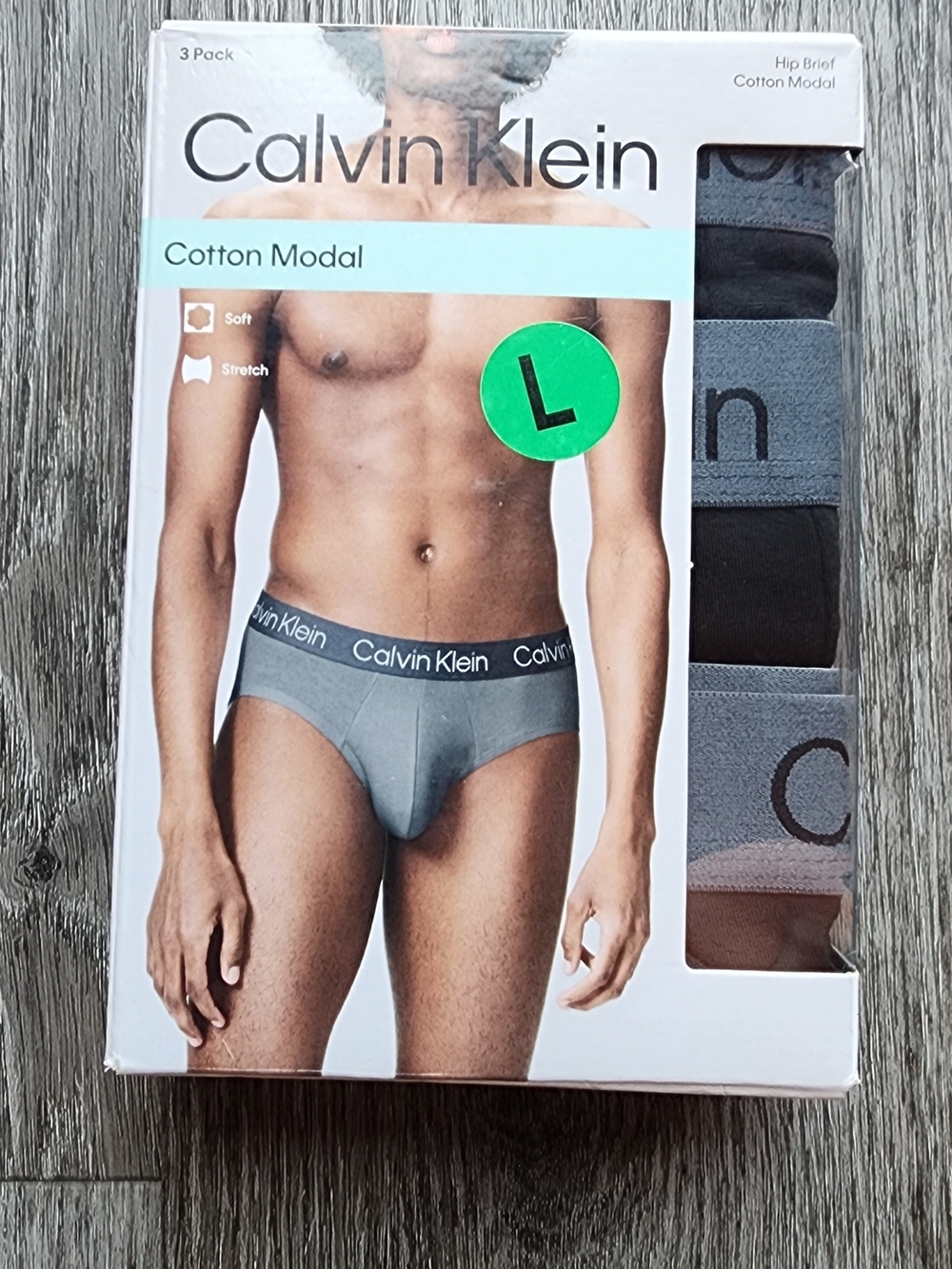 Calvin Klein Black Briefs with Gray Logo Waistband